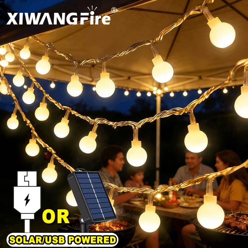 Garden Lighting Decor - أضواء خيطية تعمل بالطاقة الشمسية/USB/البطارية بطول
