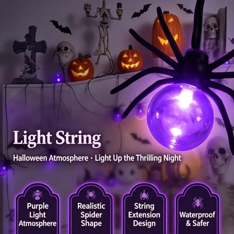 Garden Lighting Decor - أضواء LED على شكل عنكبوت تعمل