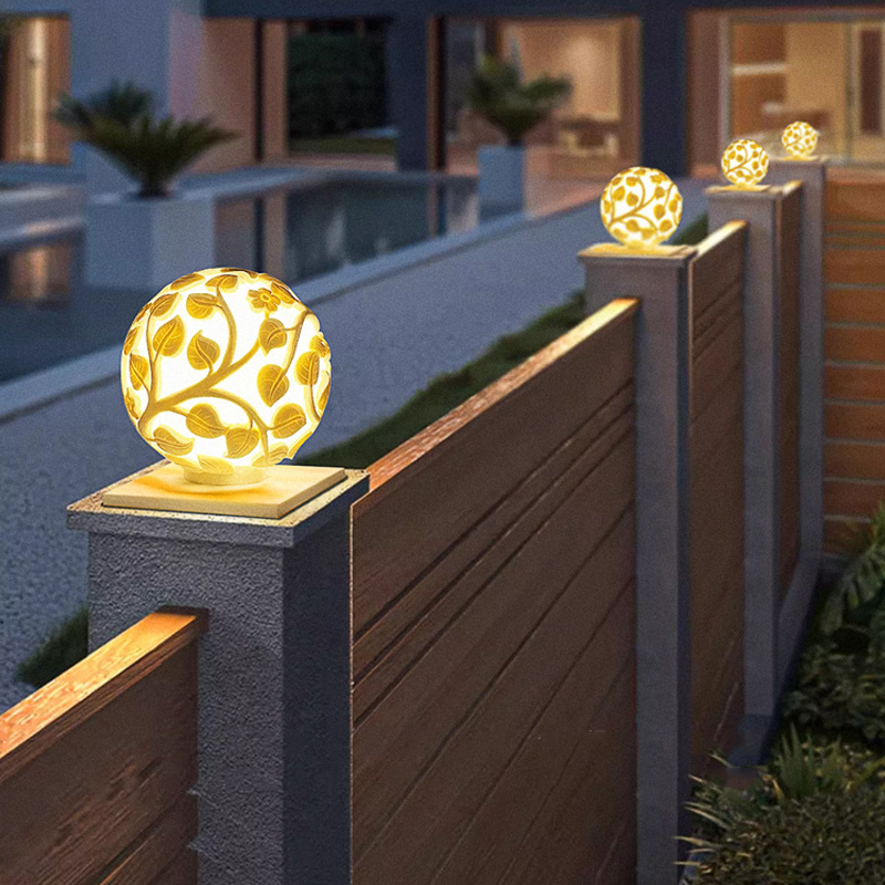 Garden Lighting Decor - أضواء أعمدة خارجية تعمل بالطاقة الشمسية،