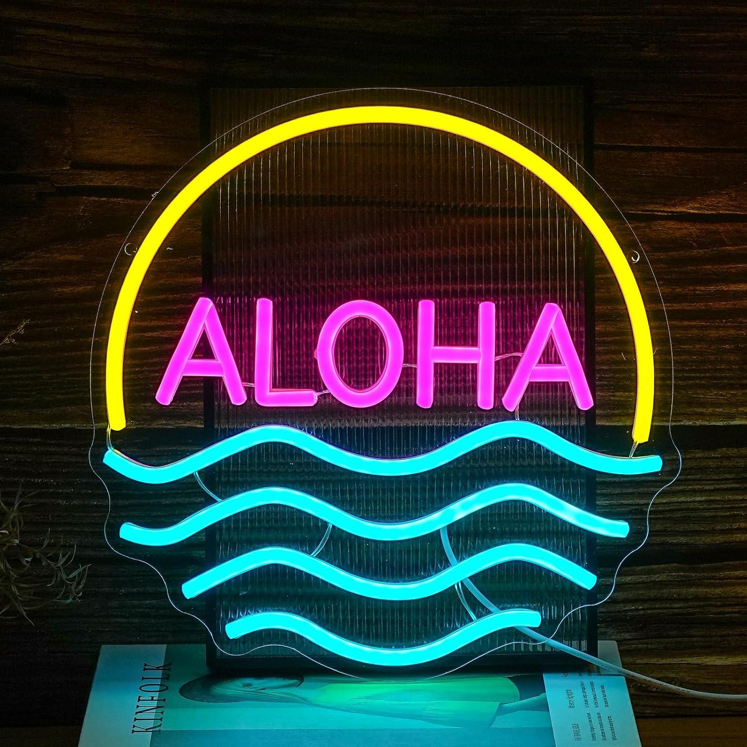 Lighting Decor Rentals - لافتة نيون بتصميم موجة غروب الشمس