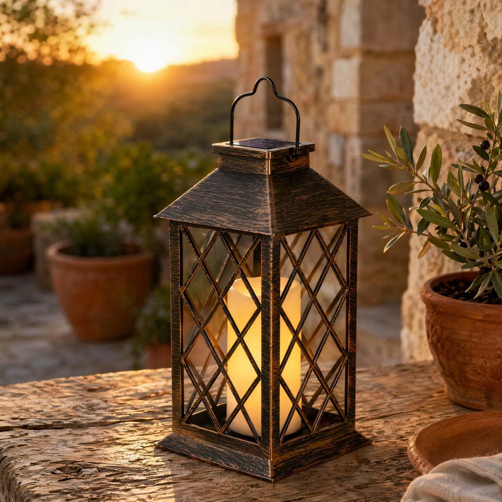 Garden Lighting Decor - فانوس شمسي بتصميم عتيق، فانوس شمسي
