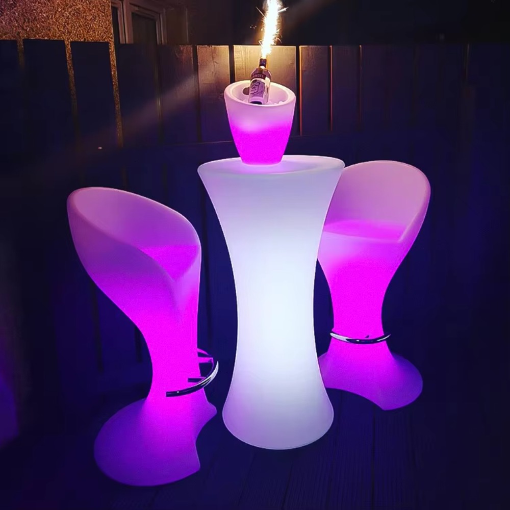 Lighting Decor Rentals - طاولات بار عالية بإضاءة LED بالجملة،