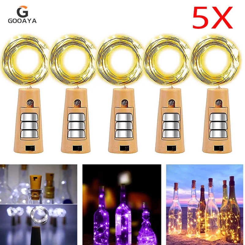 Decor Lighting Cork - 5 قطعة بار LED زجاجة النبيذ