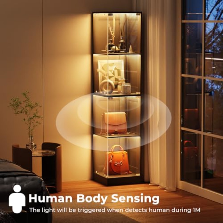 خزانة عرض زاوية بأبواب زجاجية، - مراجعة Lighting & Home Decor Studio وسعره