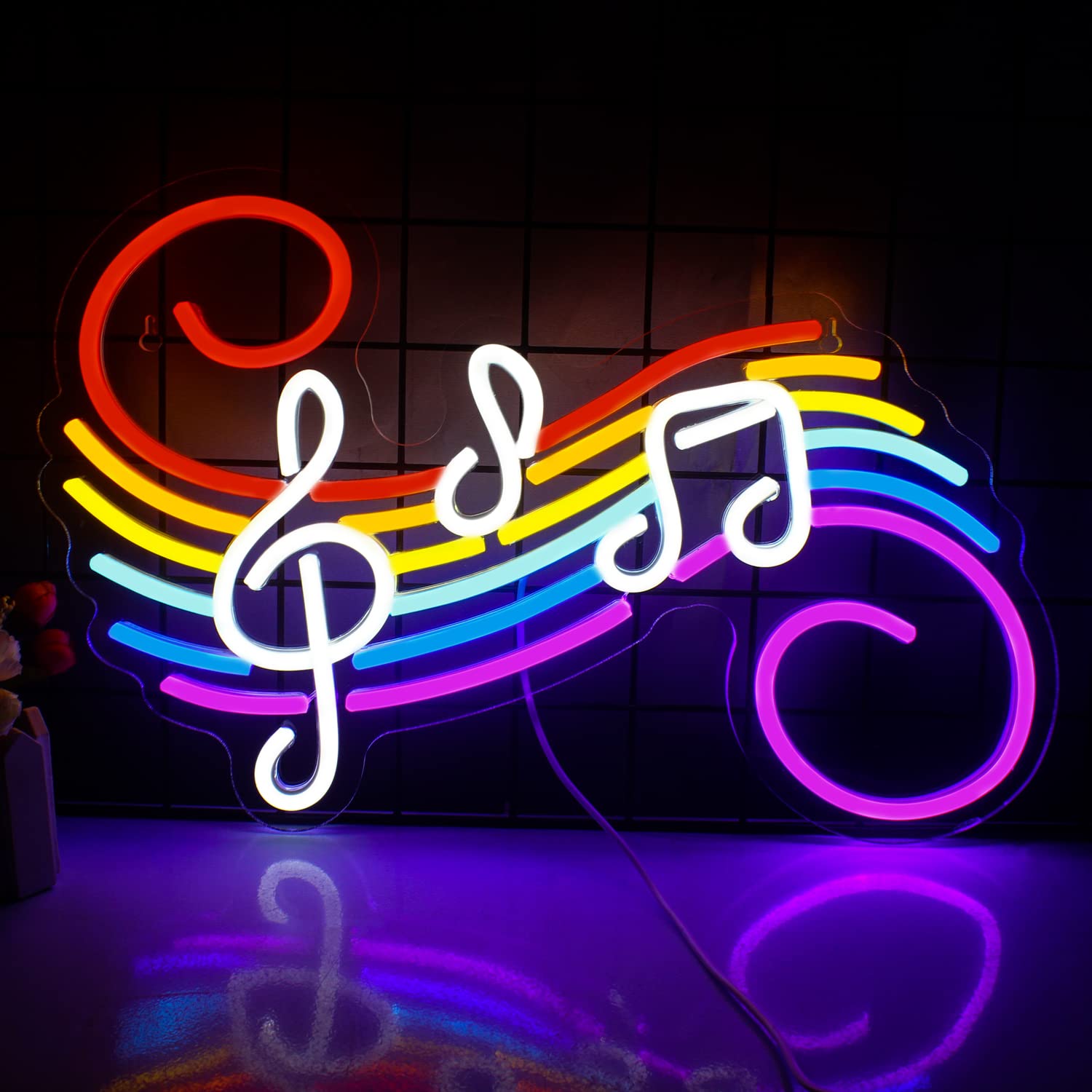 لافتة نيون على شكل نوتات موسيق - مراجعة Lighting Decor For Wedding وسعره