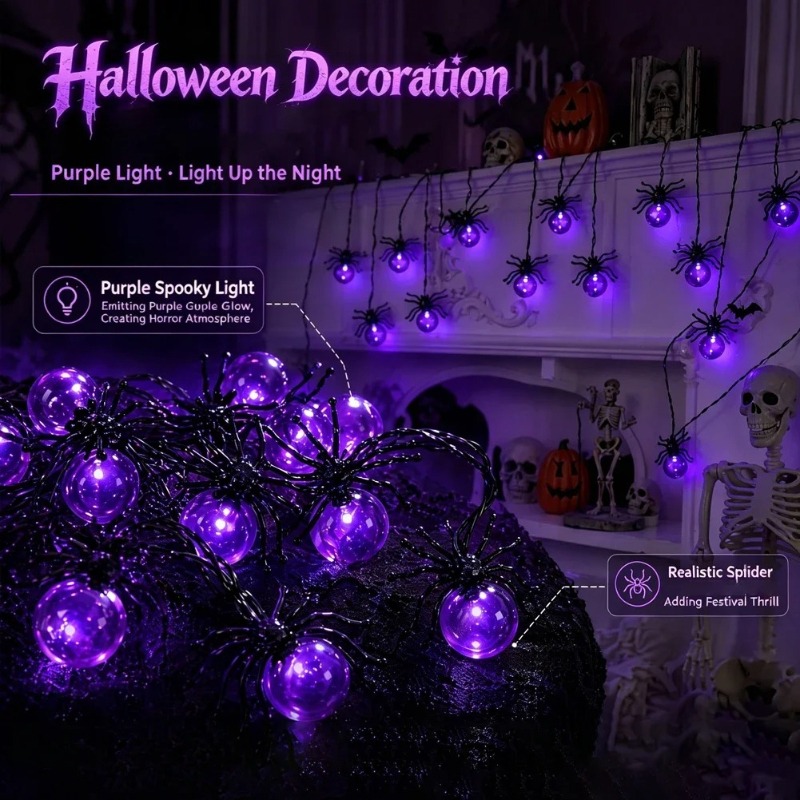 أضواء LED على شكل عنكبوت تعمل  - مراجعة Garden Lighting Decor وسعره