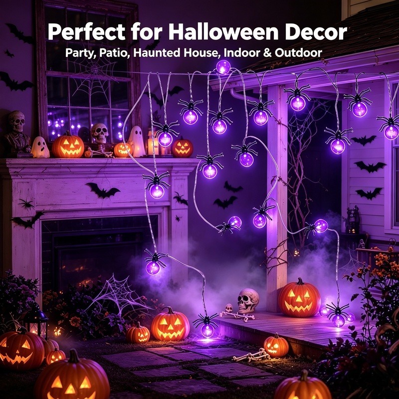 أضواء LED على شكل عنكبوت تعمل  - مراجعة Garden Lighting Decor وسعره