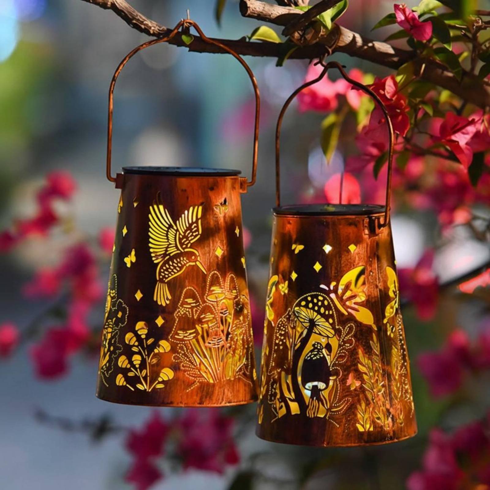 فانوس حديقة بنمط زهور، إضاءة خ - مراجعة Garden Lighting Decor وسعره