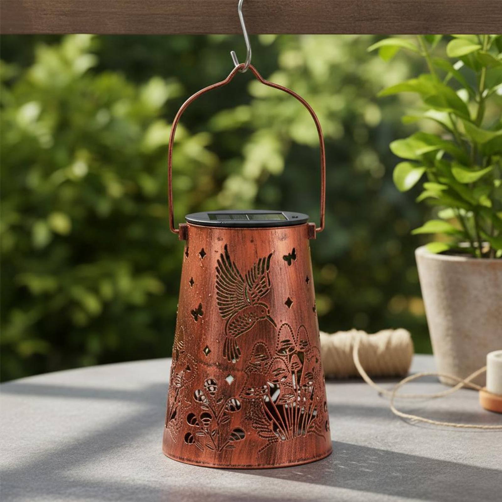 فانوس حديقة بنمط زهور، إضاءة خ - مراجعة Garden Lighting Decor وسعره