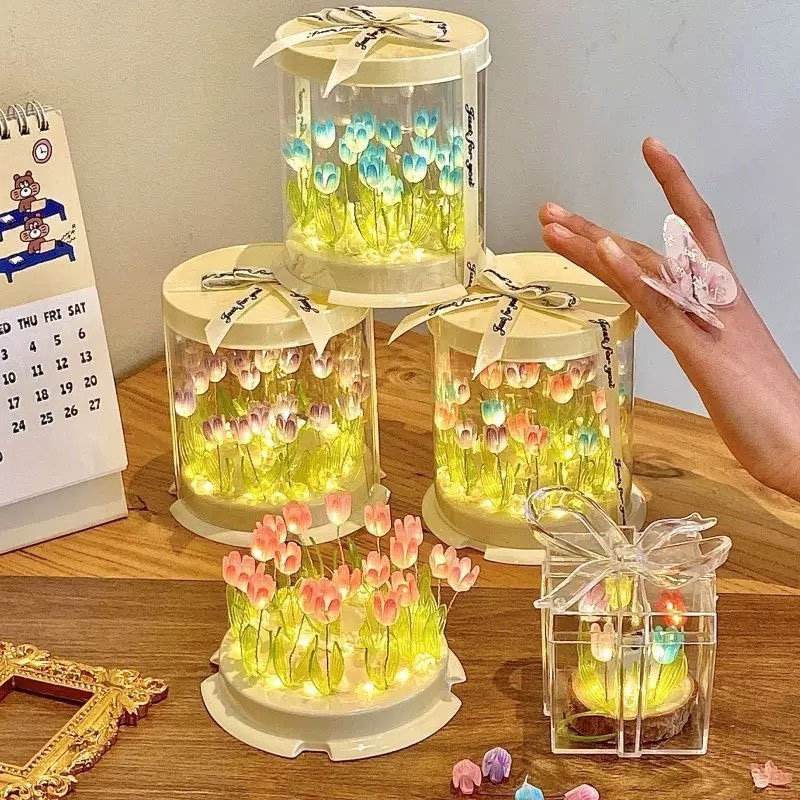 DIY مصباح توليب محاكاة زهرة كع - مراجعة Decor Lighting Table Lamps وسعره
