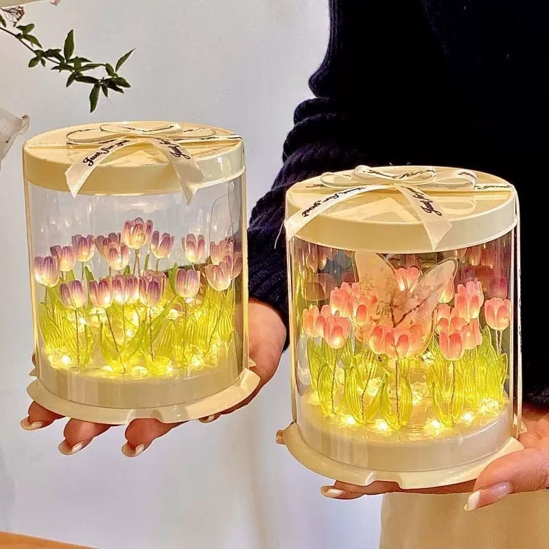 DIY مصباح توليب محاكاة زهرة كع - مراجعة Decor Lighting Table Lamps وسعره