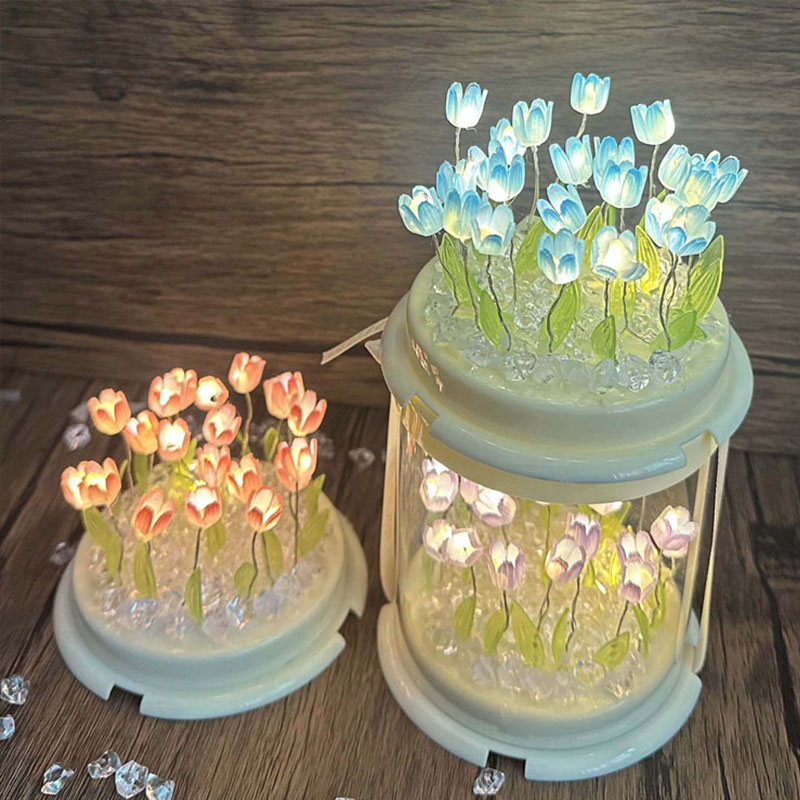 DIY مصباح توليب محاكاة زهرة كع - مراجعة Decor Lighting Table Lamps وسعره