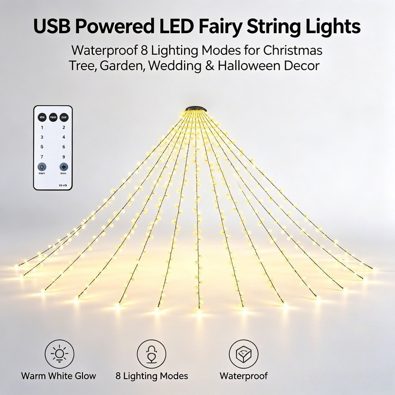 أضواء LED خيطية تعمل بـUSB، إض - مراجعة Garden Lighting Decor وسعره