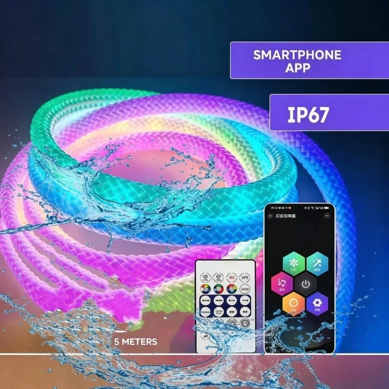 شريط إضاءة LED نيون RGB قابل ل - مراجعة Decor Lighting Address وسعره