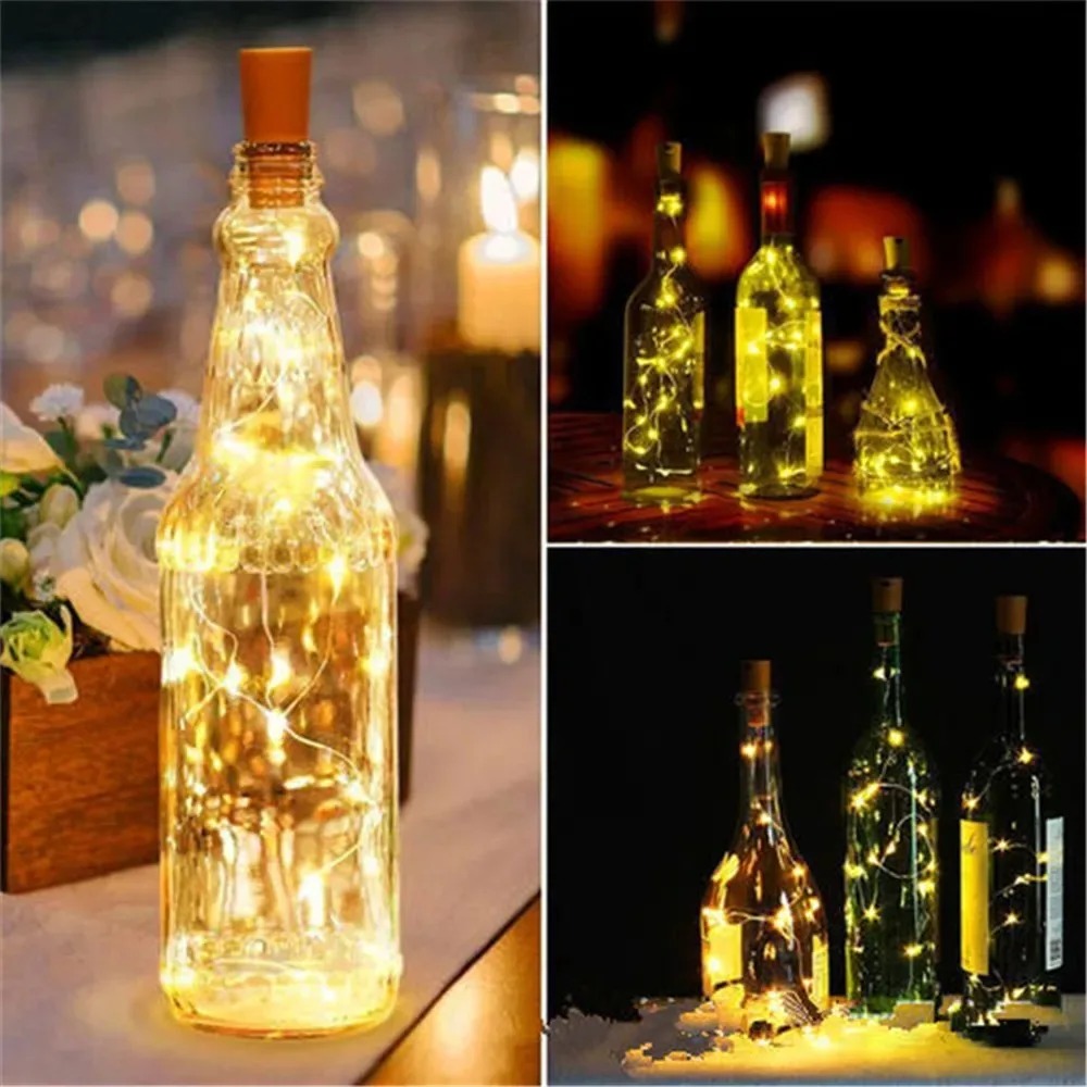 أضواء زجاجات النبيذ LED، 10 قط - مراجعة Decor Lighting Cork وسعره