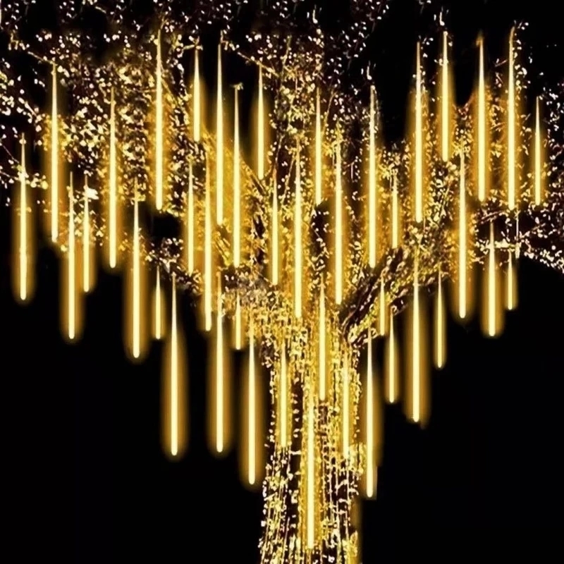 نيزك دش المطر أدى أضواء سلسلة  - مراجعة Outdoor Lighting Wedding Decor وسعره
