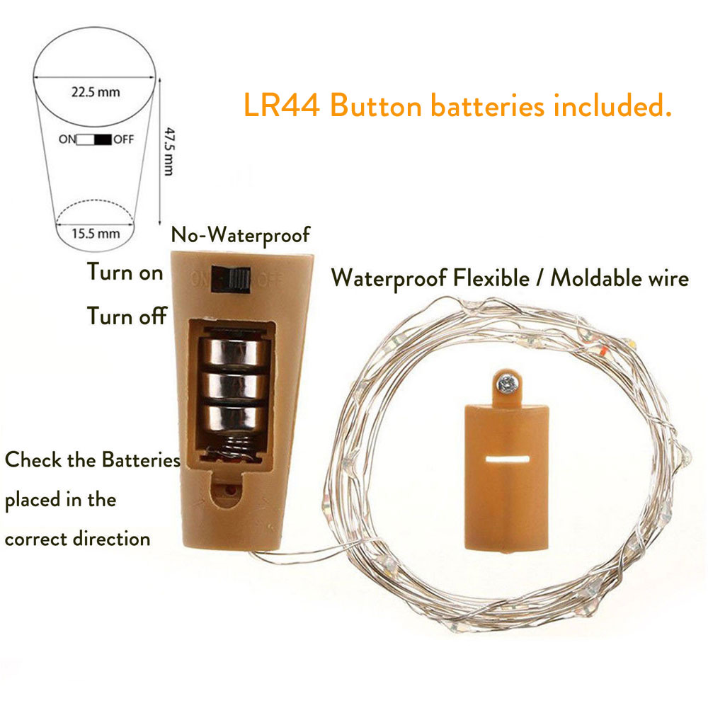 شريط أبيض دافئ LED زجاجة النبي - مراجعة Decor Lighting Cork وسعره