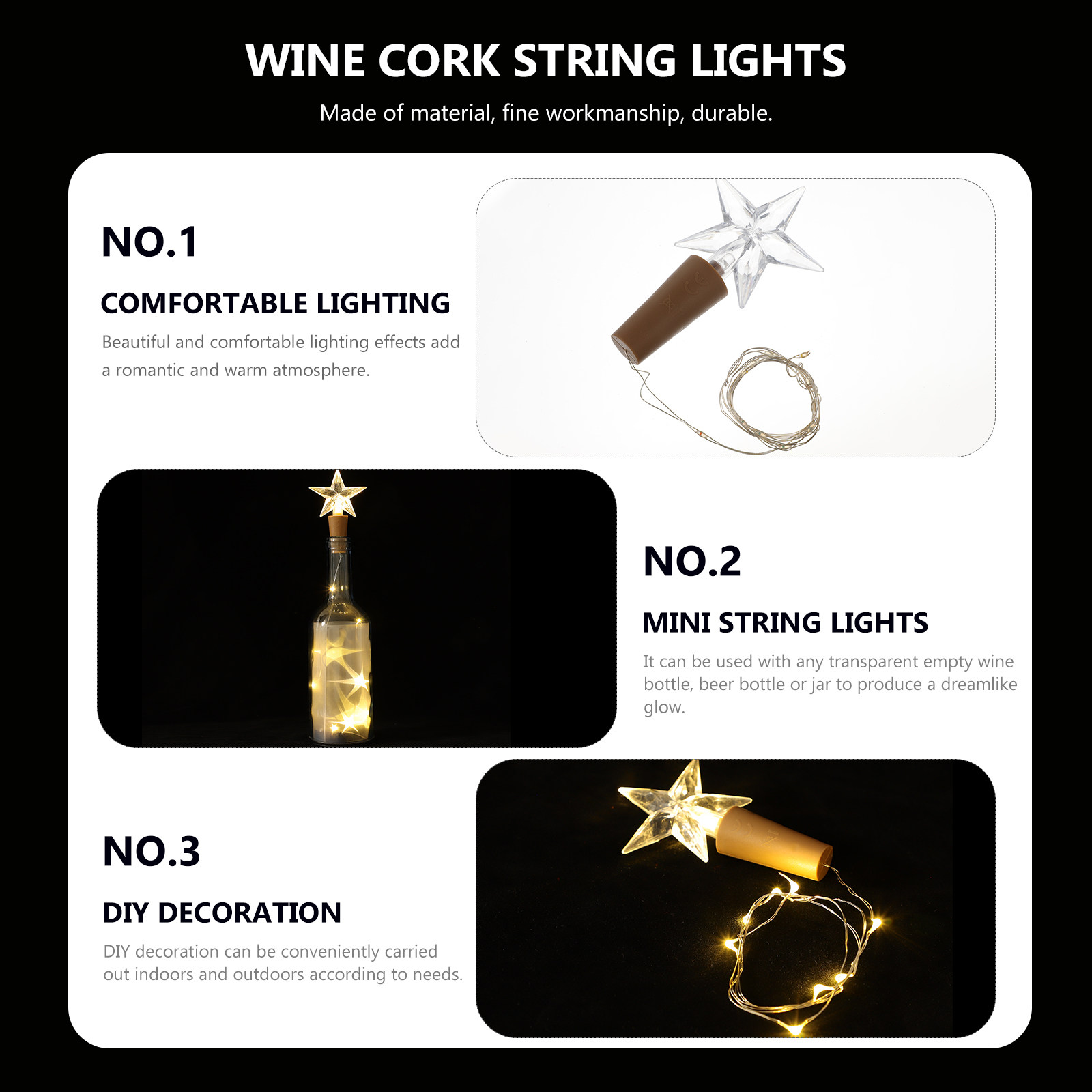 قطعتان من أضواء الزجاجات المزو - مراجعة Decor Lighting Cork وسعره