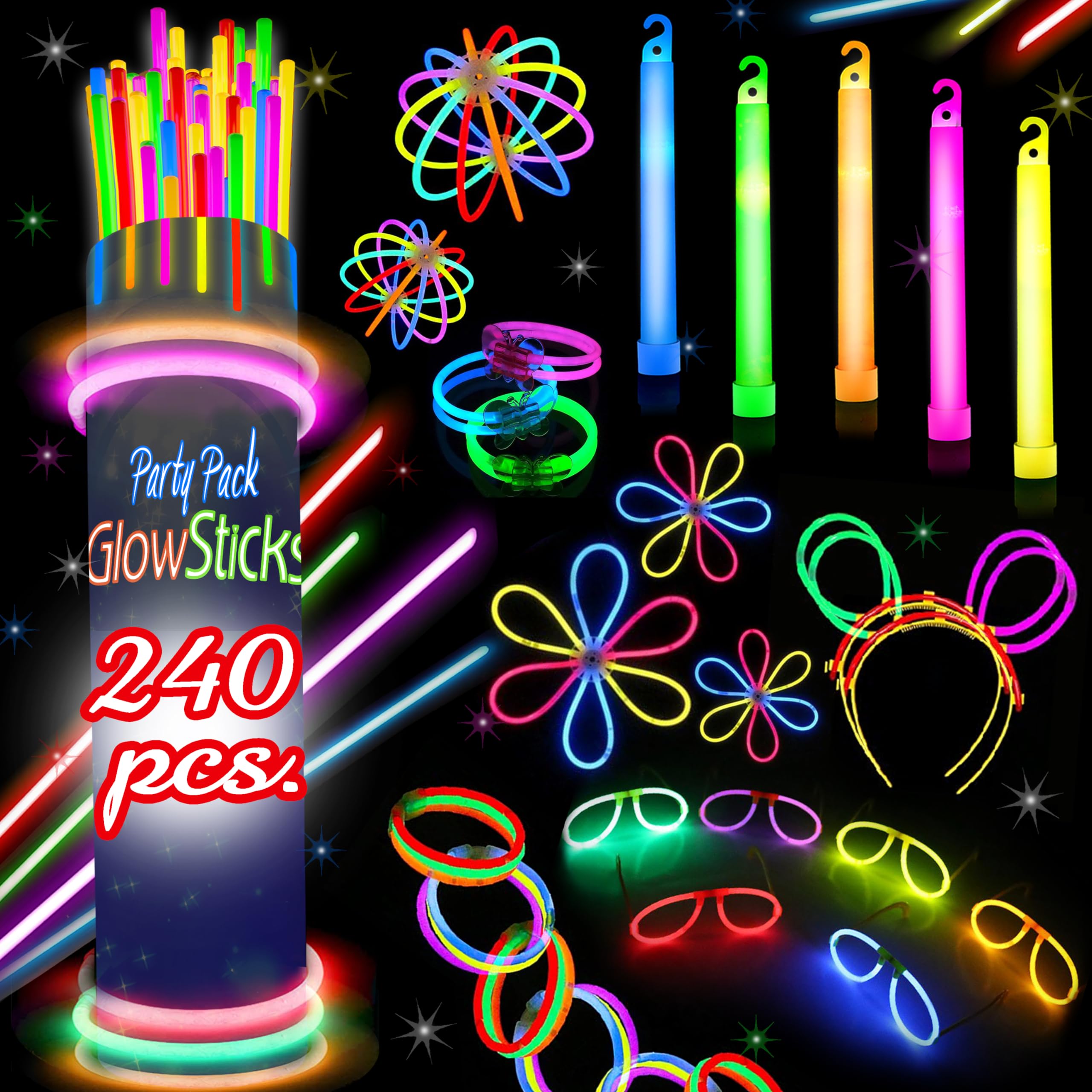 240 عصا مضيئة لحفلات الهالوين  - مراجعة Lighting Decor And More وسعره