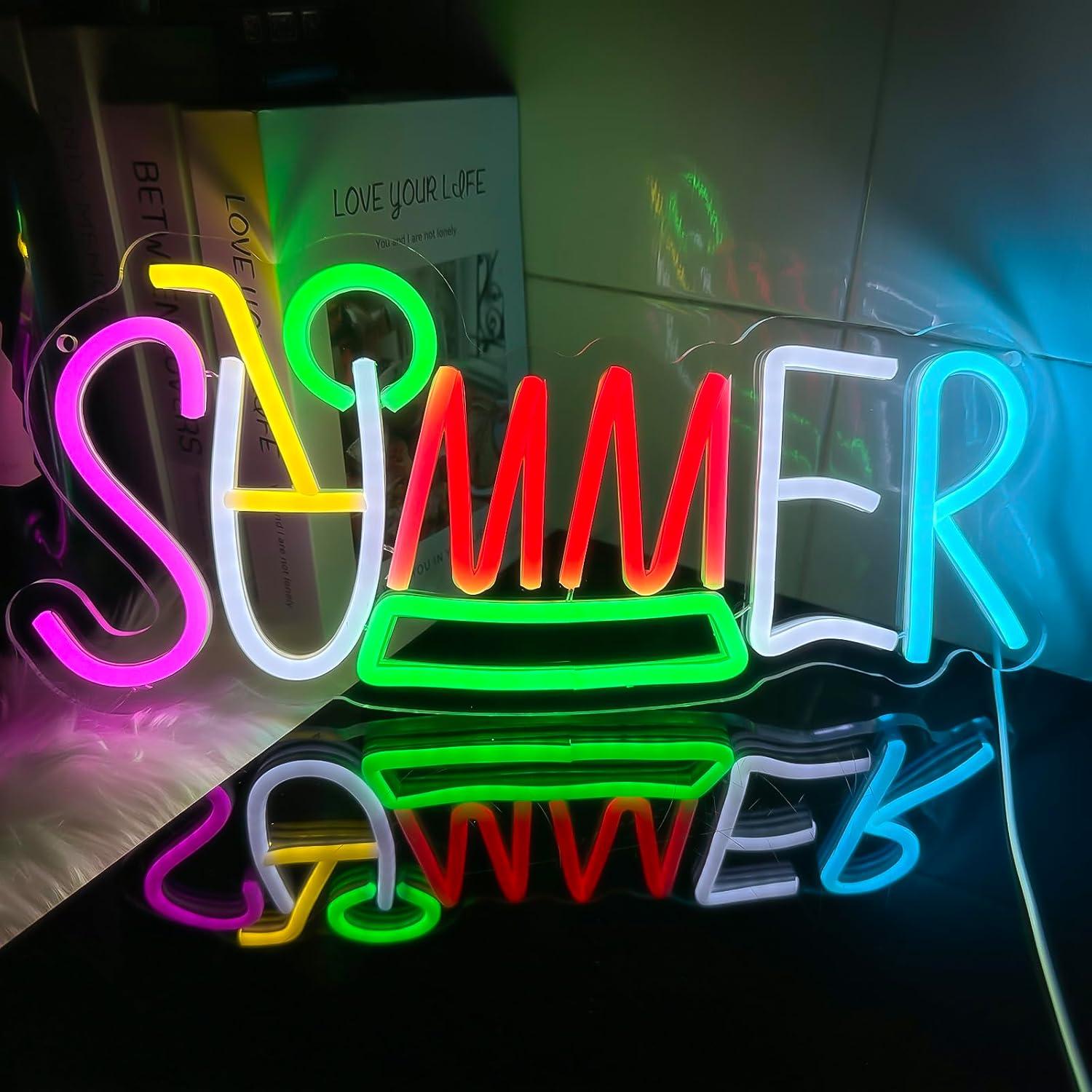لافتة نيون صيفية بإضاءة LED تع - مراجعة Lighting Decor Rentals وسعره