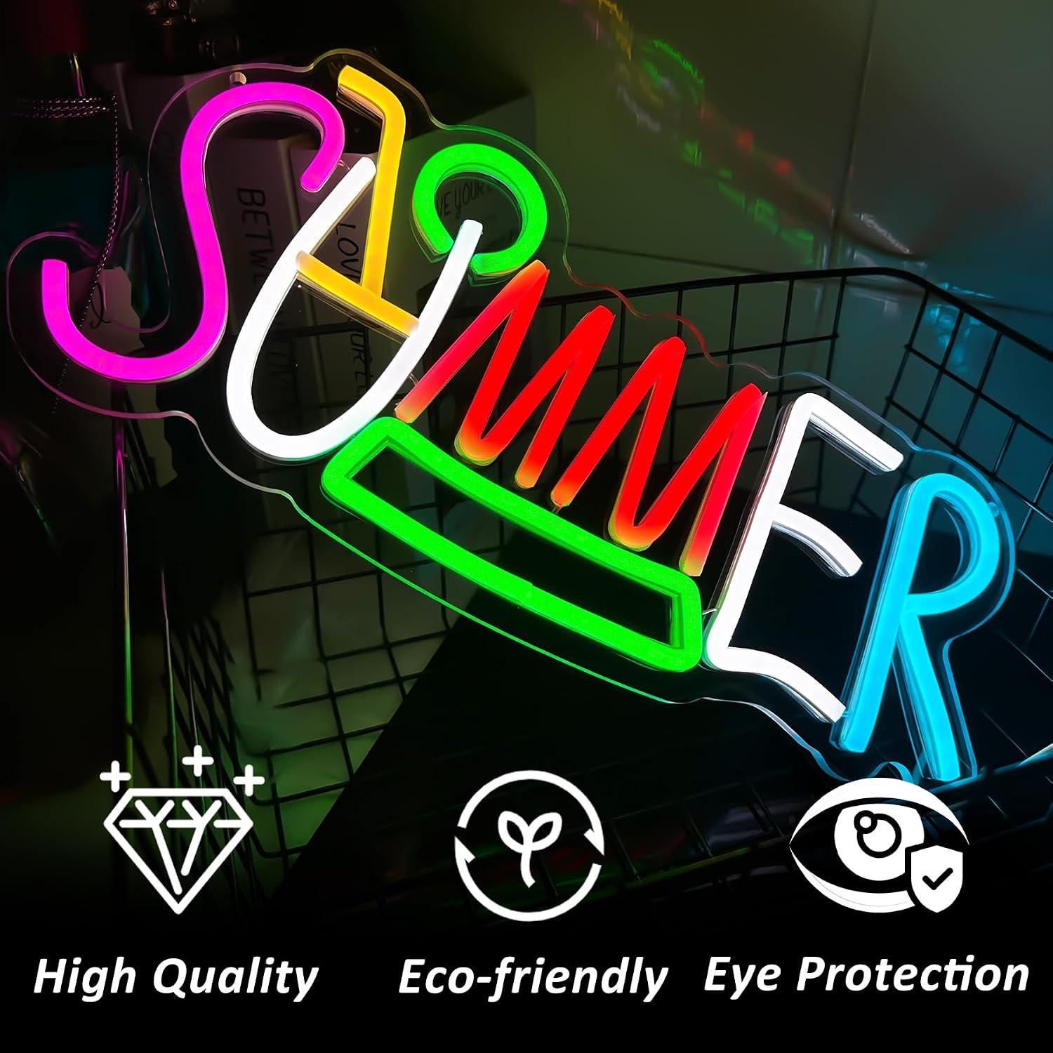 لافتة نيون صيفية بإضاءة LED تع - مراجعة Lighting Decor Rentals وسعره