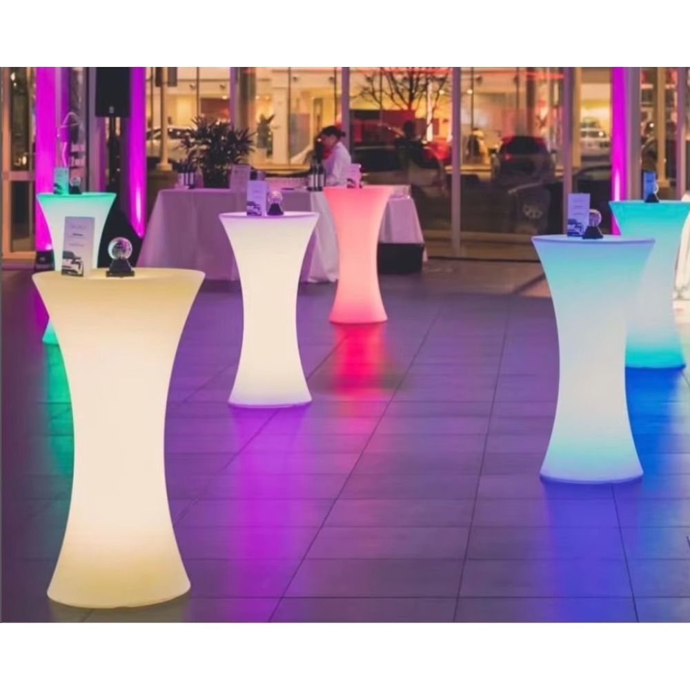 طاولات بار عالية بإضاءة LED با - مراجعة Lighting Decor Rentals وسعره
