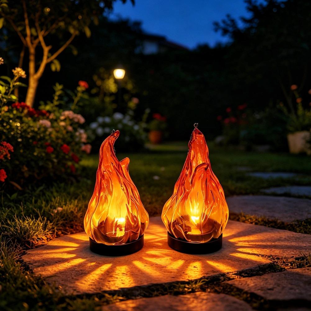 مصباح شمسي معلق بتأثير اللهب،  - مراجعة Garden Lighting Decor وسعره