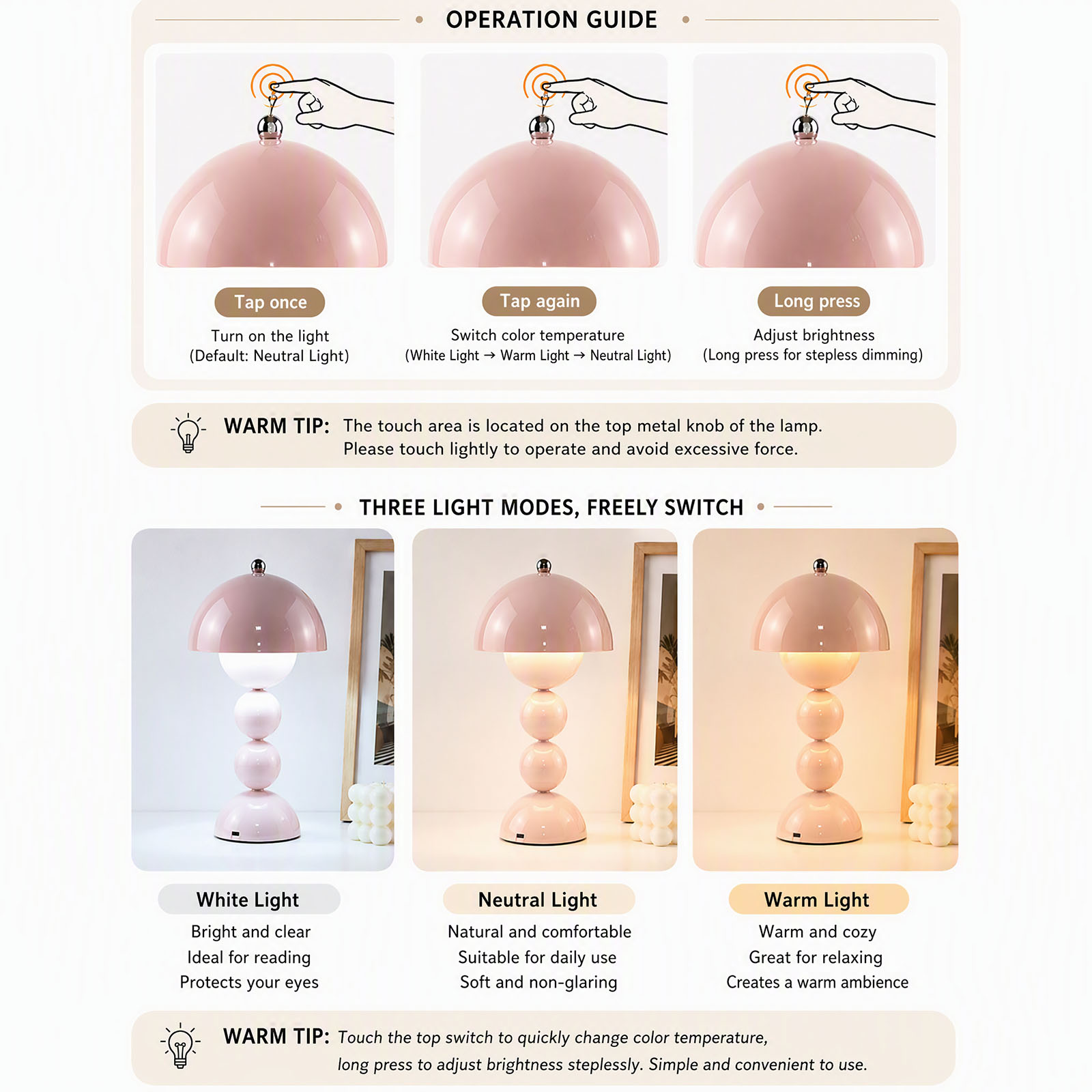 مصباح طاولة على شكل فطر بتصميم - مراجعة Decor Lighting Table Lamps وسعره