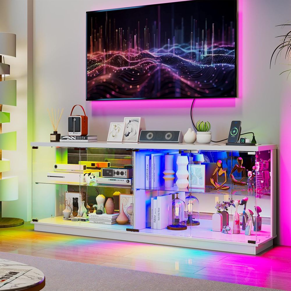 حامل تلفزيون زجاجي 71 بوصة مع  - مراجعة Lighting & Home Decor Studio وسعره