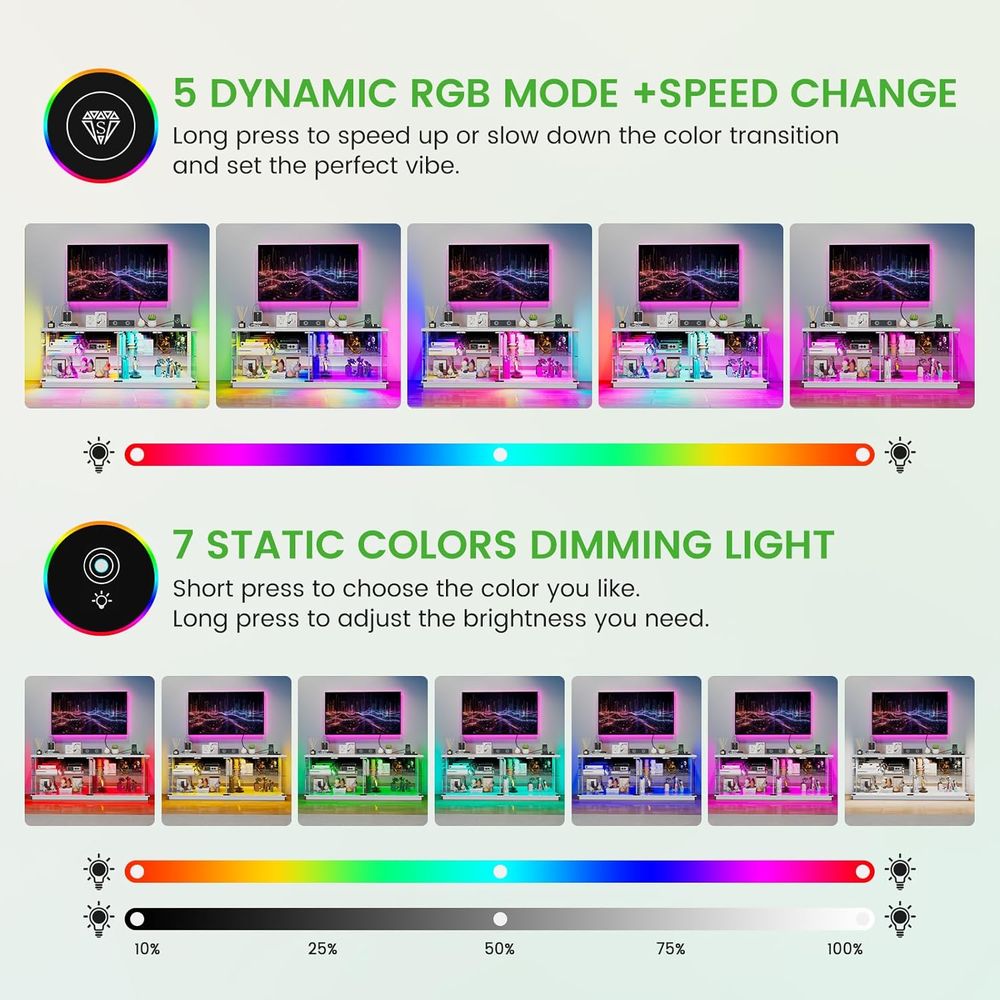حامل تلفزيون زجاجي 71 بوصة مع  - مراجعة Lighting & Home Decor Studio وسعره